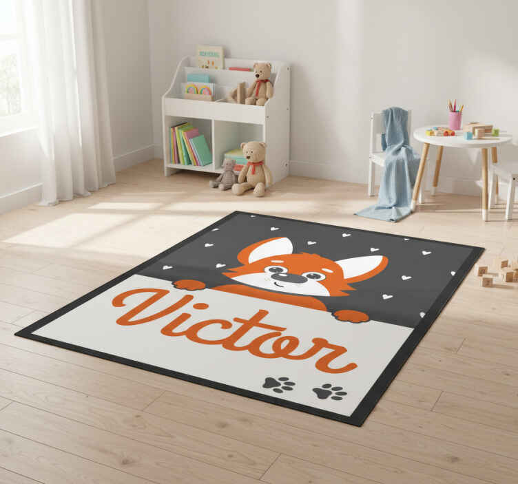 Zvířecí vinylový koberec s dětským motivem psa - TenStickers