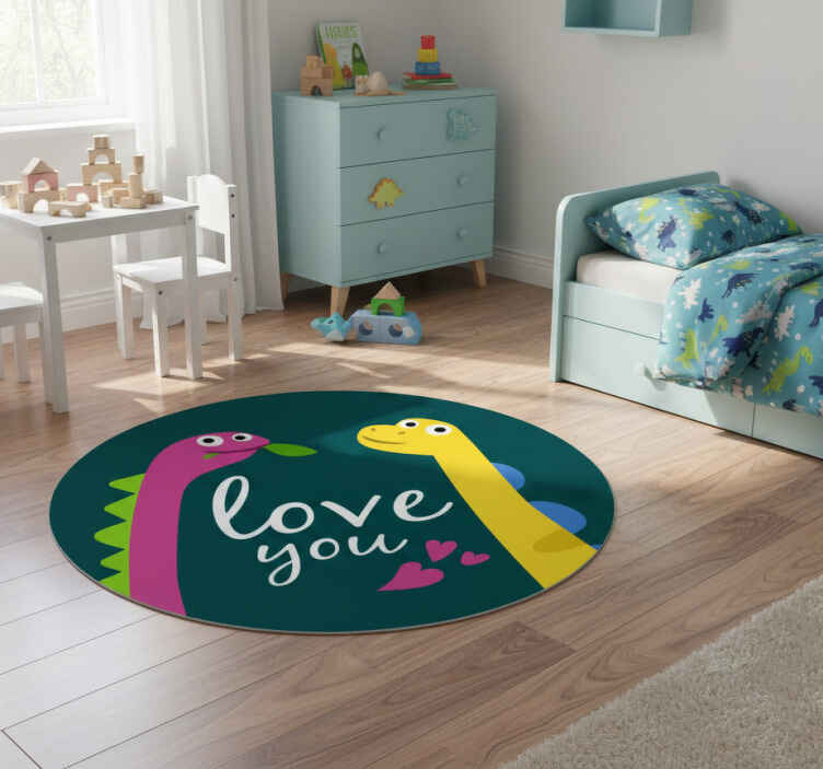 Vinyl teppe dyr elsker deg dinosaur - Tenstickers
