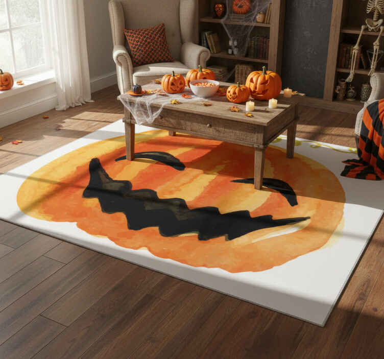 Tapis vinyle halloween citrouille joyeuse - TenStickers