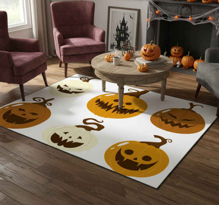 Tapis vinyle halloween kit de citrouilles effrayantes - TenStickers