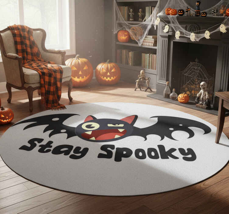 Tapis vinyle halloween chauve-souris effrayante - TenStickers