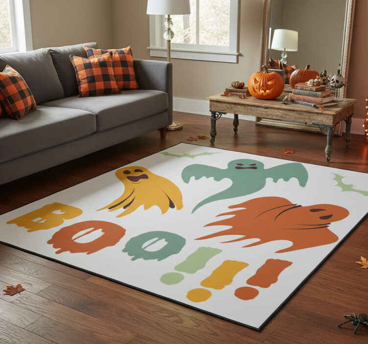 Alfombra vinílica halloween fantasmas boo - TenVinilo