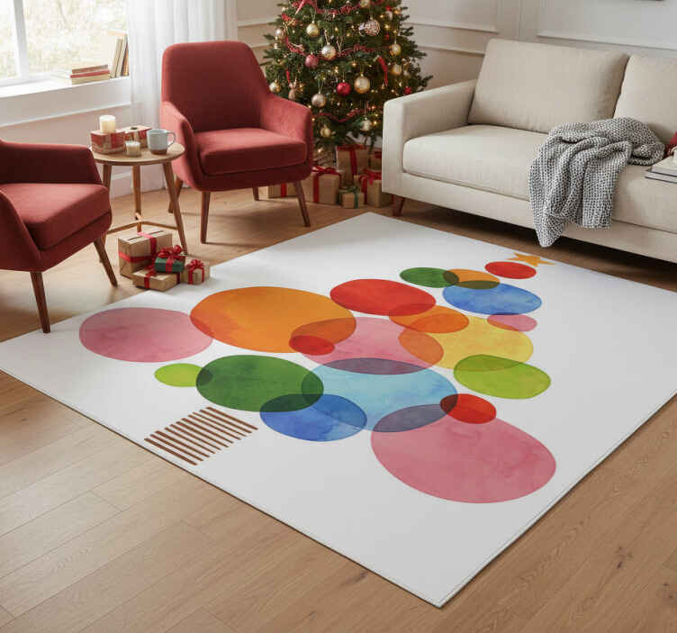 Alfombra vinílica navidad acuarela colorida - TenVinilo