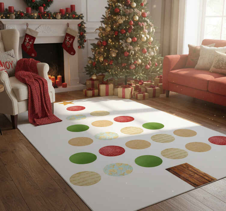 Tappeto vinile natale albero colorato - TenStickers