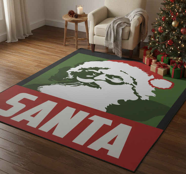 Alfombra vinílica navidad santa claus realista - TenVinilo