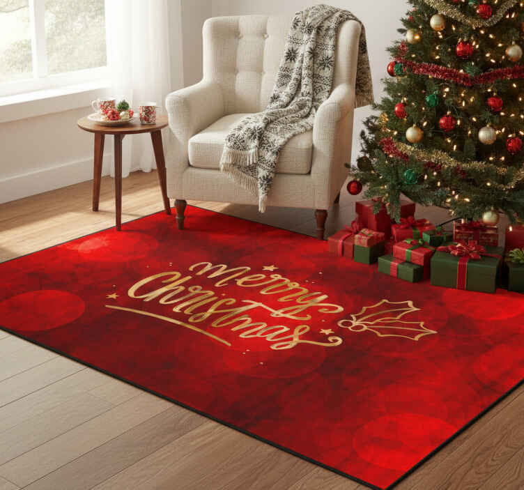 Alfombra vinílica navidad feliz navidad en rojo - TenVinilo