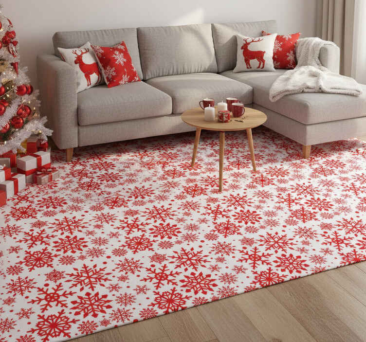 クリスマスの壁画赤い雪の結晶のノートパソコン - TENSTICKERS