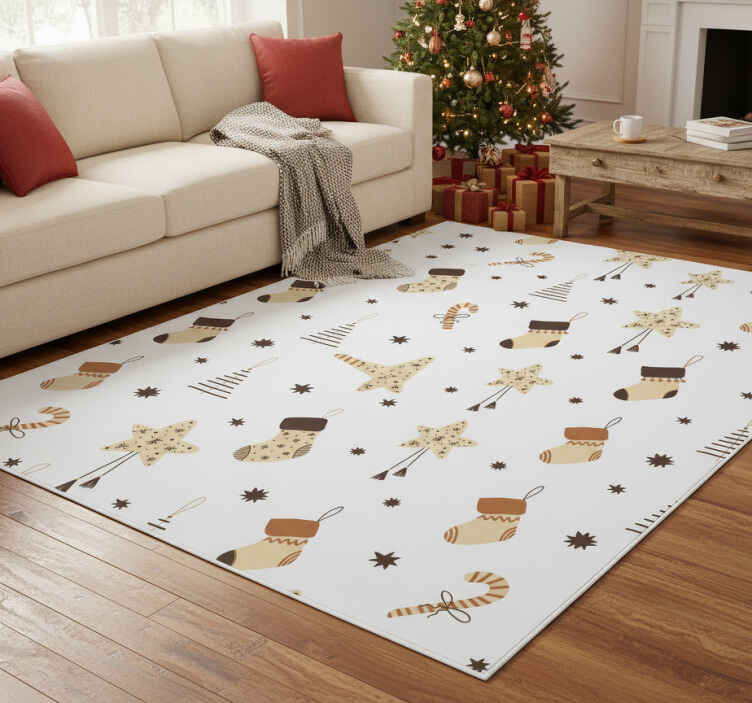 Alfombra vinílica navidad diseño de regalos brillantes - TenVinilo