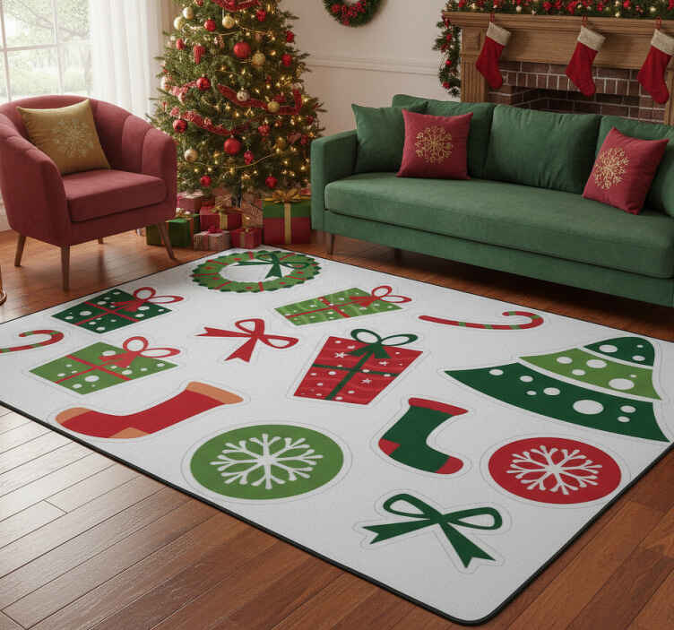 クリスマスの壁画クラシッククリスマスの要素 - TENSTICKERS