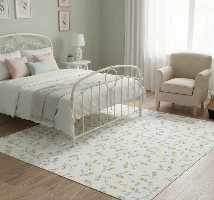 Flower vinyl rug in spring style - TenStickers