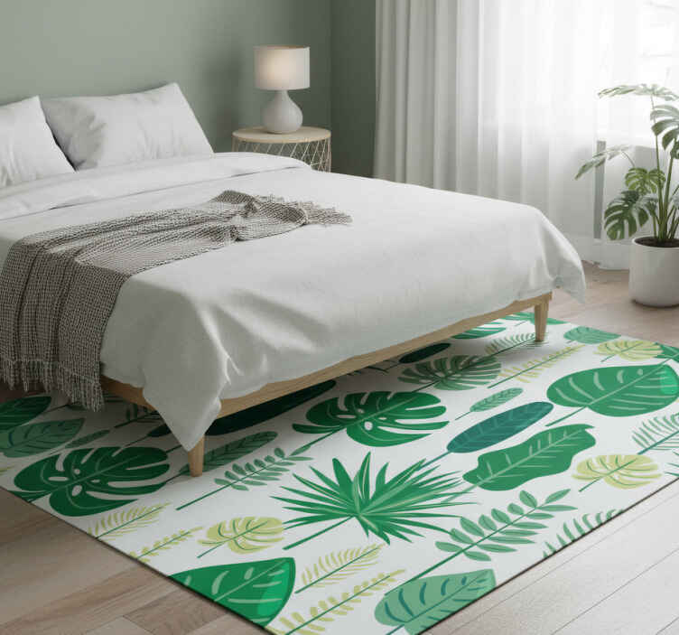 Monstera çiçekler ve bitkiler pvc halı - TenStickers