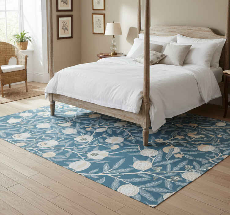 Fancy vintage pattern floral vinyl rug - TenStickers