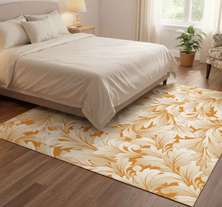 Floral vinyl rug with elegant floral design - TenStickers