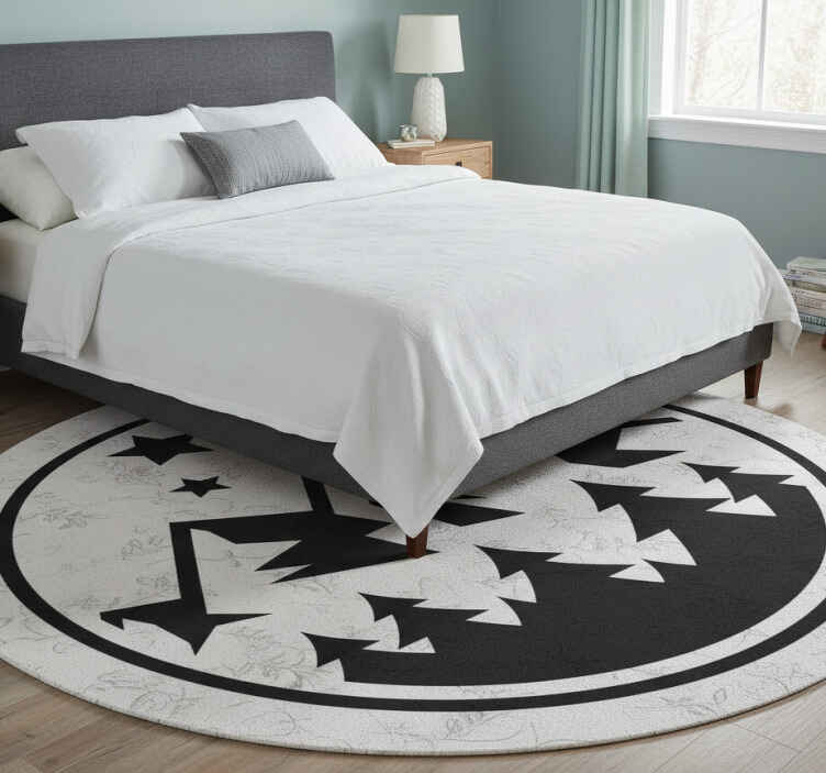 Floral vinyl rug mountainous forest landscape - TenStickers