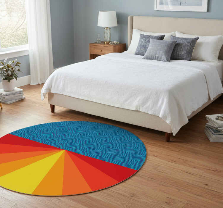 Vintage sunset bedroom vinyl rug - TenStickers