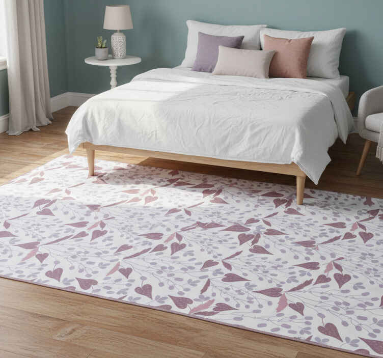 Vinyl tapijt bloemen en planten pastel vintage bloemenpatroon - TenStickers