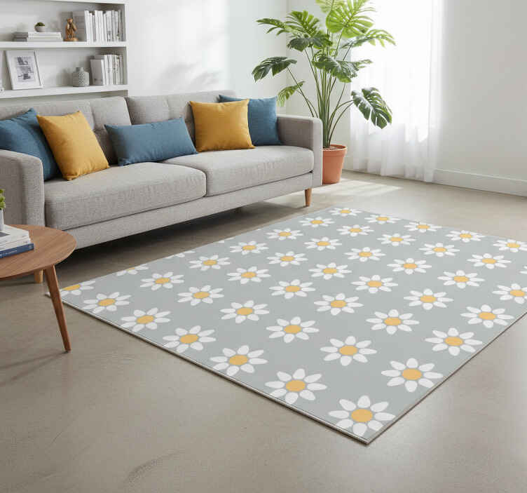 Vinyl teppich blumen gänseblümchen muster - TenStickers