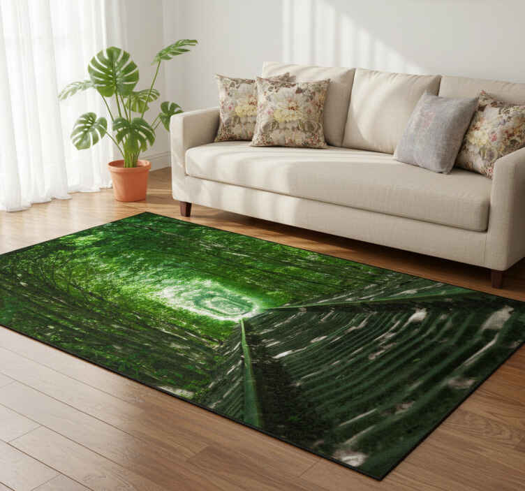 Flower vinyl rug track and trees - TenStickers