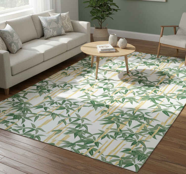 Flower vinyl rug bamboo branches for window - TenStickers