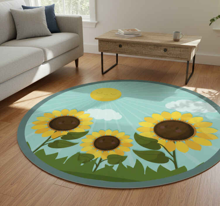 Flower vinyl rug flowers in the sun - TenStickers