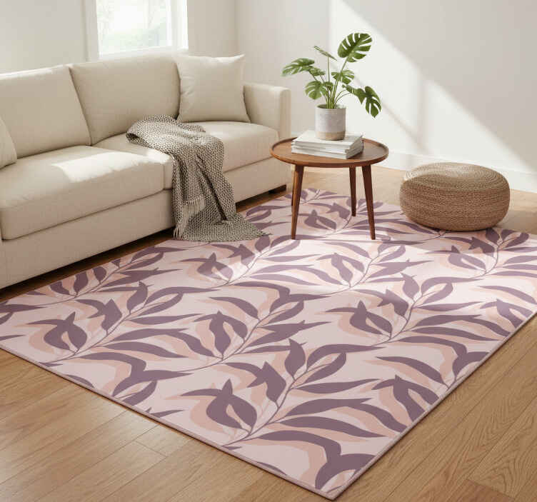 Flower vinyl rug palma tropical blush design - TenStickers