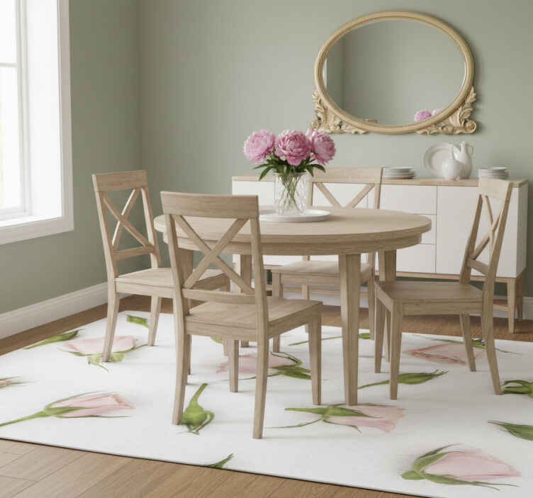 Romantic spring flower floral vinyl rug - TenStickers