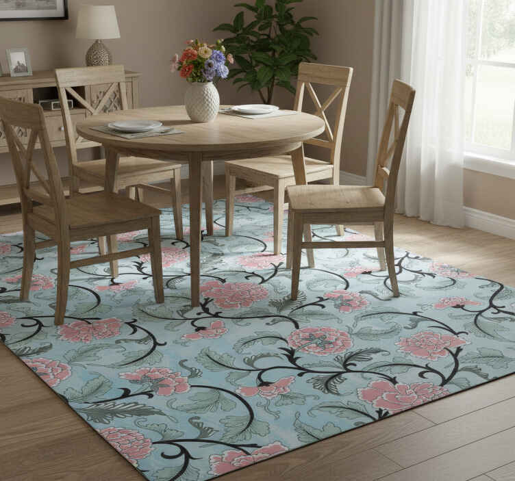 Tapis vinyle fleurs et plantes japonaises - TenStickers