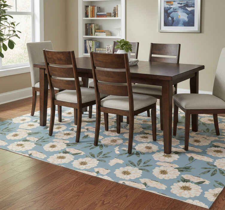 Exotic bloom flower vinyl rug - TenStickers