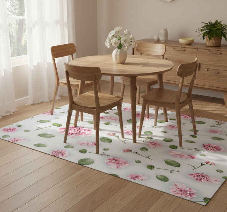 Flower vinyl rug with blooming botanicals - TenStickers