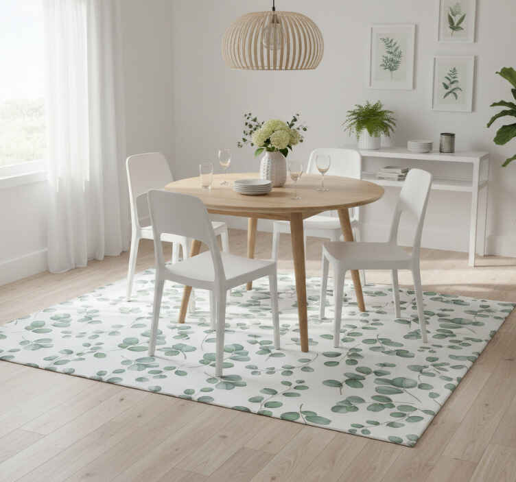 Flower vinyl rug elegant seamless floral pattern - TenStickers