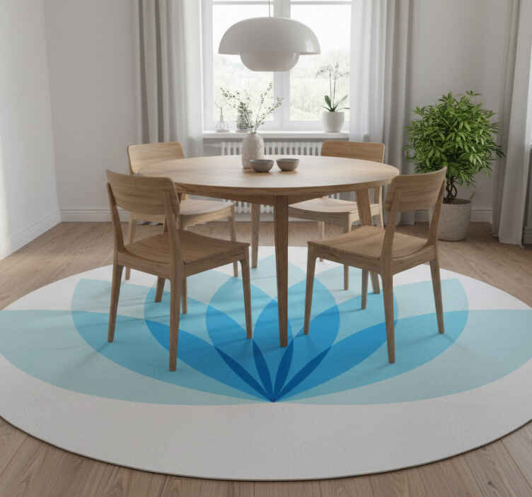 Flower vinyl rug monocolour lotus flower - TenStickers