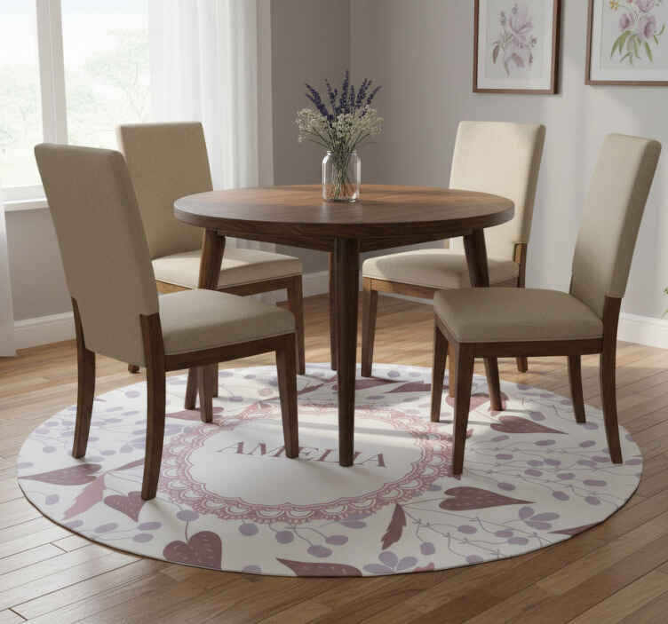 Flower vinyl rug with pastel vintage floral design - TenStickers