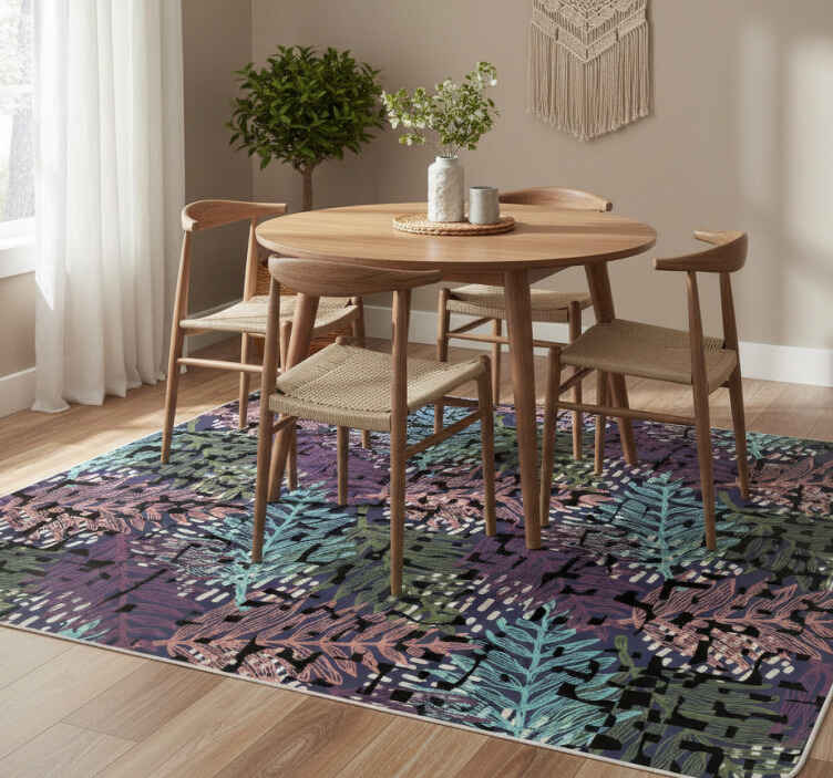 Colorful original splashy flora flower vinyl rug - TenStickers