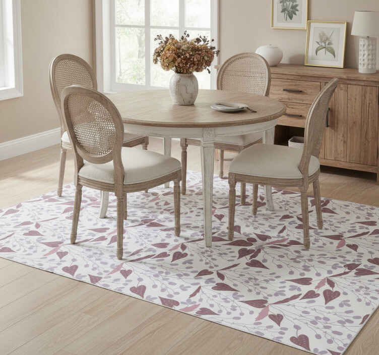 Tapis vinyle plantes motif fleurs vintage pastel - TenStickers