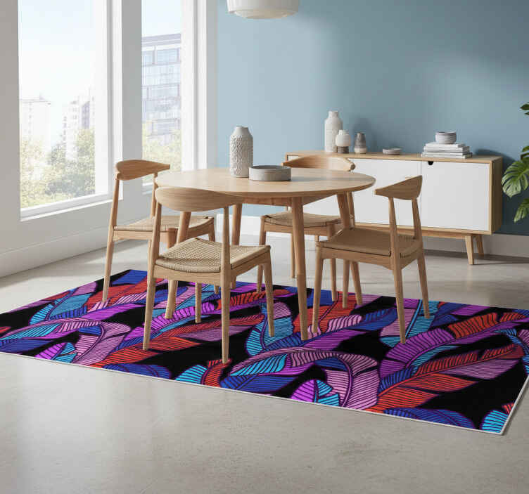 Flower vinyl rug with vibrant floral design - TenStickers