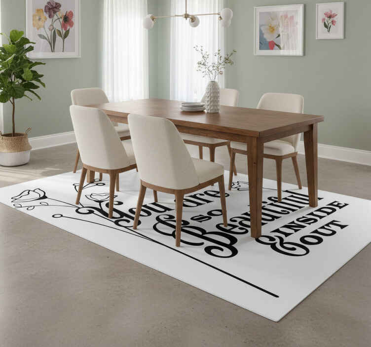 Flower vinyl rug beautiful flower unfolded - TenStickers