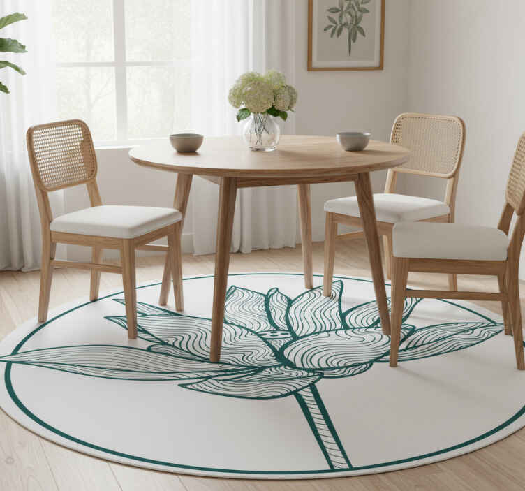 Flower vinyl rug lotus flower blossom design - TenStickers