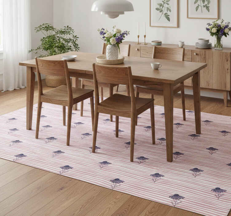 Flower vinyl rug with purple daisy pattern - TenStickers