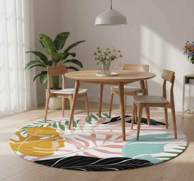 Colorful abstract floral pattern flower vinyl rug - TenStickers