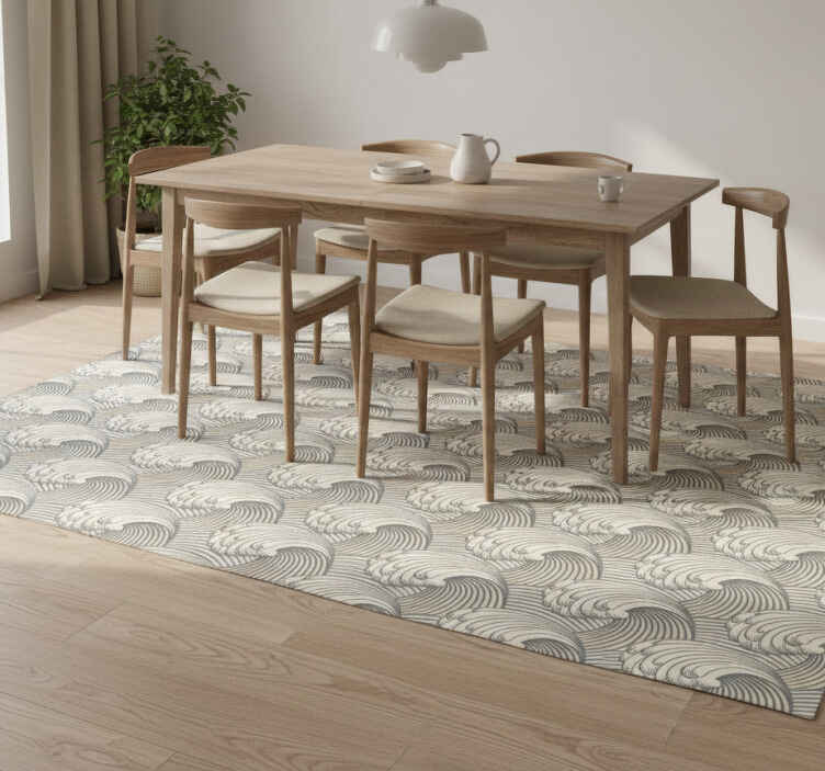 Dining room vinyl rug in vintage waves design - TenStickers