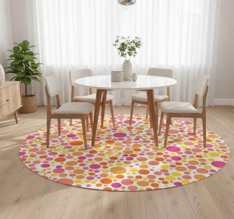 Dining room vinyl rug warm bubbles - TenStickers