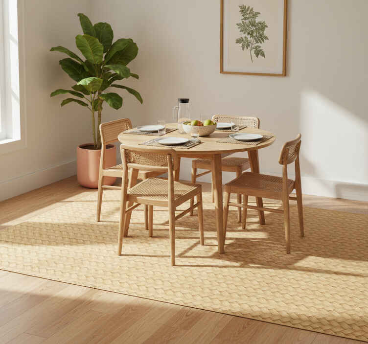 Alfombra vinílica comedor mimbre - TenVinilo