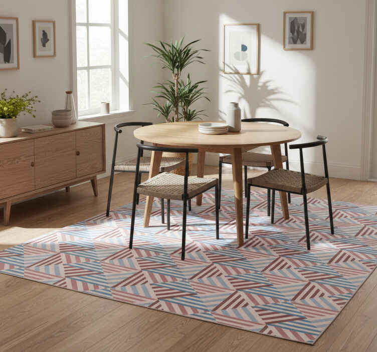 Dining room vinyl rug with abstract shapes - TenStickers
