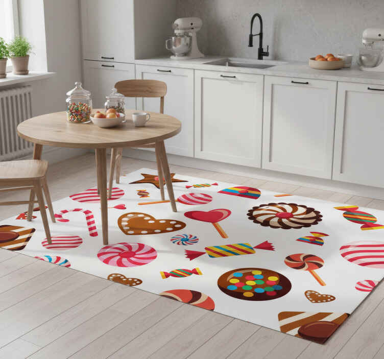Sweet mosaic kitchen vinyl rug - TenStickers