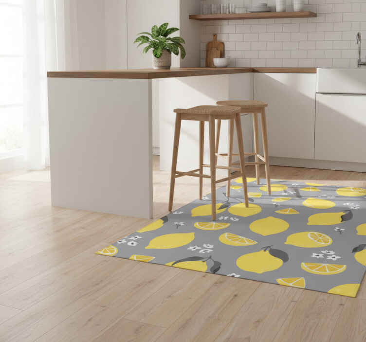 Mutfak pvc halı tropikal limon - TenStickers