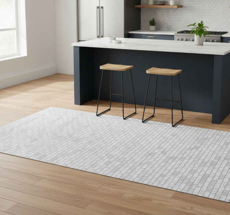 Kitchen vinyl rug in elegant brick pattern - TenStickers