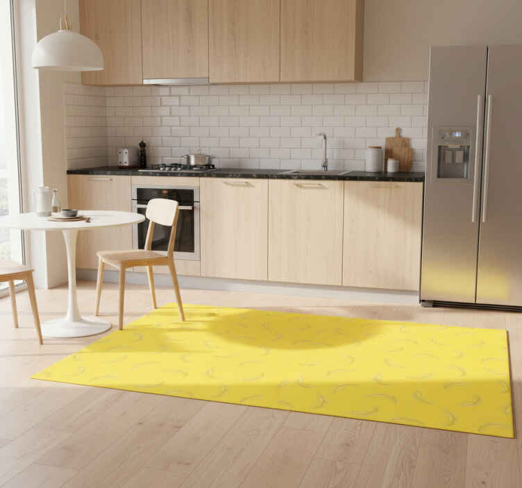Kitchen vinyl rug in pantone banana yellow - TenStickers