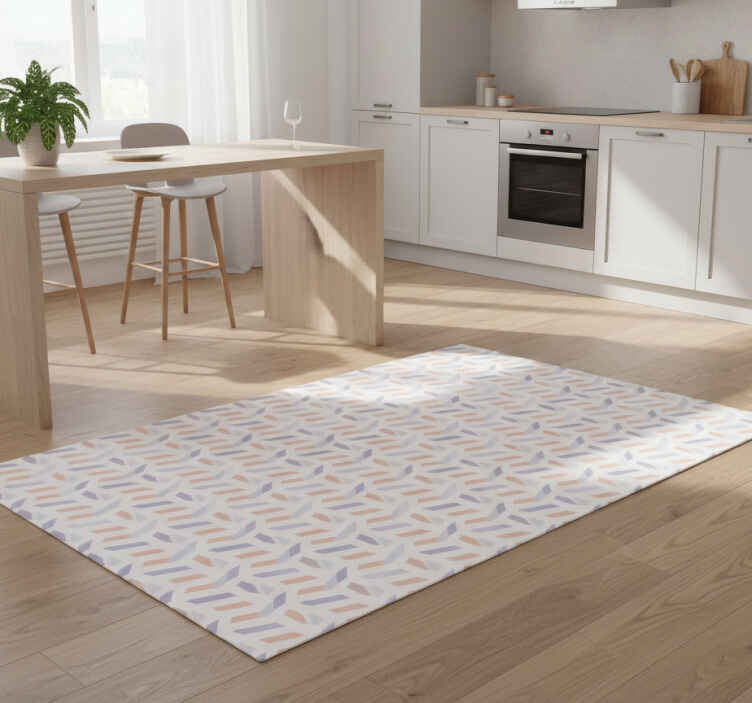 Kitchen vinyl rug with nordic geometric lines - TenStickers
