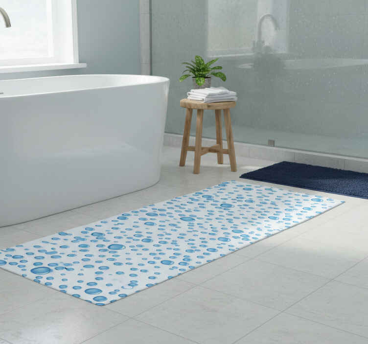 Bathroom vinyl rug with water droplets - TenStickers