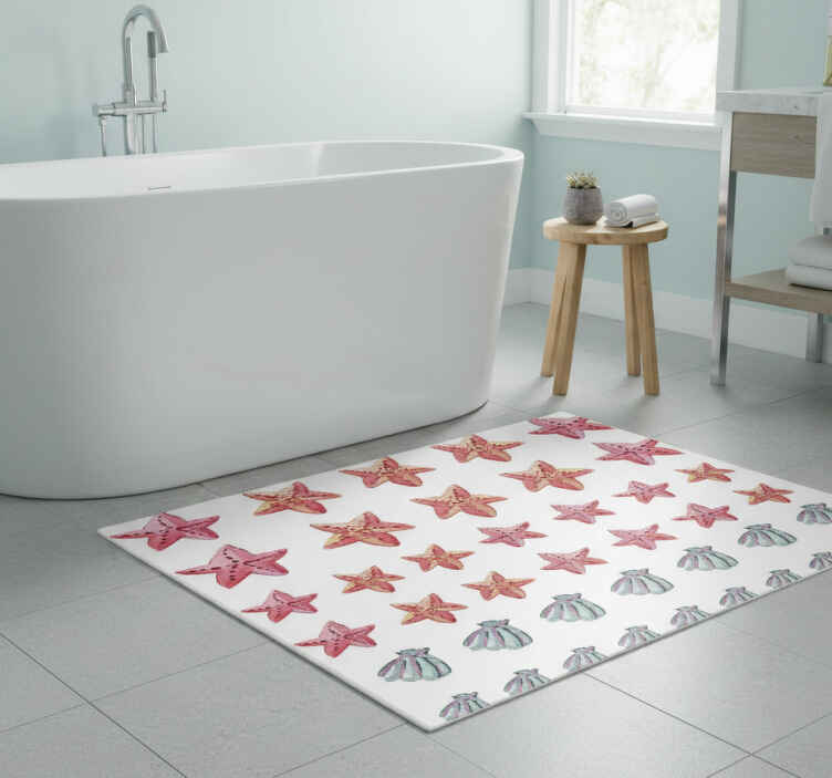 Banyo pvc halı deniz yıldızı desenli - TenStickers